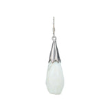 Faceted White Agate Pear Drop Sterling Silver Earrings