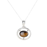 Tiger Eye Stone Sterling Silver Wheel Pendant