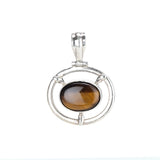 Tiger Eye Stone Sterling Silver Wheel Pendant