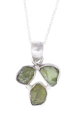 Black Onyx, Peridot and Ruby Sterling Silver Pendant