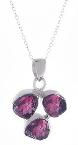 Black Onyx, Peridot and Ruby Sterling Silver Pendant