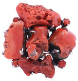 Red Coral Sterling Silver Ring