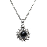 Sterling Silver Sun Motif Pendant with Gemstone Choices