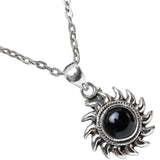 Sterling Silver Sun Motif Pendant with Gemstone Choices