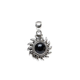 Sterling Silver Sun Motif Pendant with Gemstone Choices