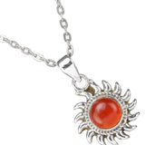 Sterling Silver Sun Motif Pendant with Gemstone Choices