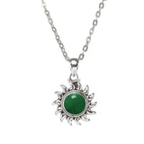 Sterling Silver Sun Motif Pendant with Gemstone Choices
