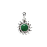 Sterling Silver Sun Motif Pendant with Gemstone Choices