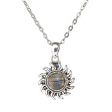 Sterling Silver Sun Motif Pendant with Gemstone Choices