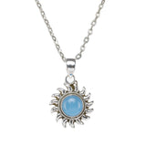 Sterling Silver Sun Motif Pendant with Gemstone Choices