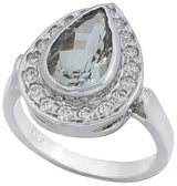 Citrine and Cubic Zirconia Drop Sterling Silver Ring