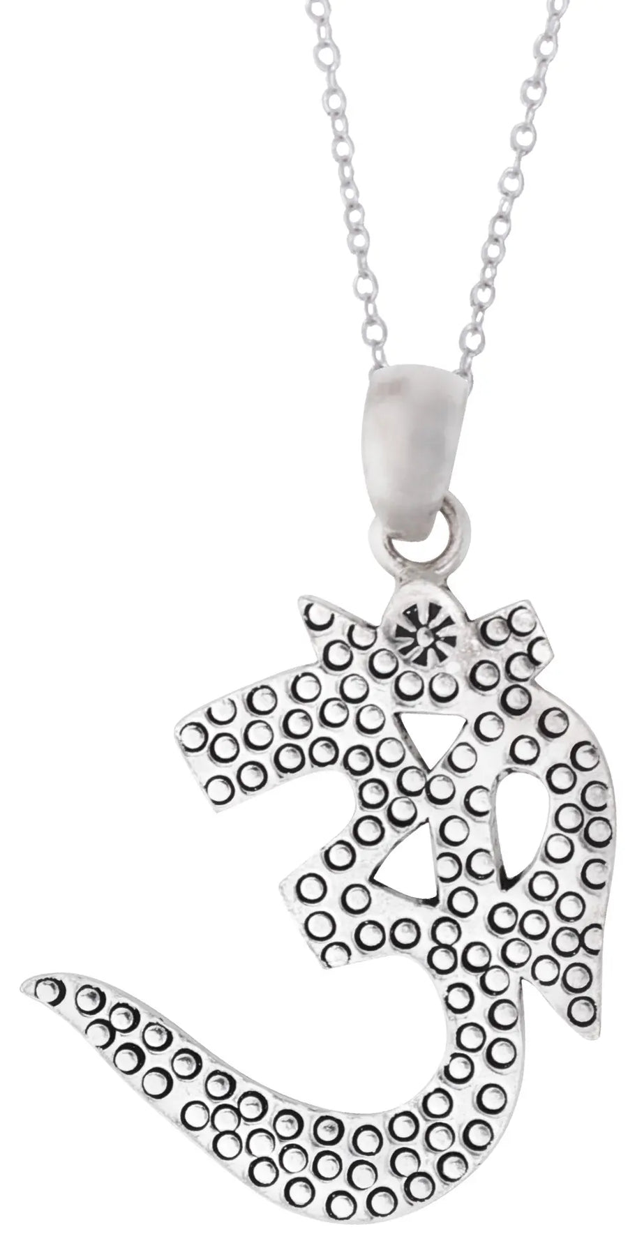 Om Symbol Sterling Silver Pendant for Prayer and Devotion