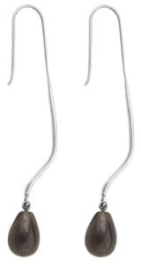 Smoky Quartz Drop Sterling Silver Earrings