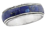 Blue Inlay Stone Sterling Silver Ring