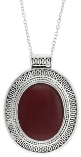 Amethyst Carnelian and Tiger Eye Sterling Silver Pendant