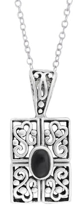 Black Onyx Sterling Silver Pendant