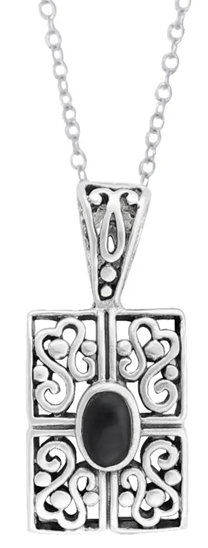 Black Onyx Sterling Silver Pendant
