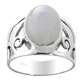 Rainbow Moonstone Sterling Silver Ring