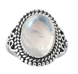 Rainbow Moonstone Sterling Silver Ring