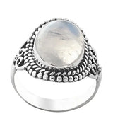 Rainbow Moonstone Sterling Silver Ring