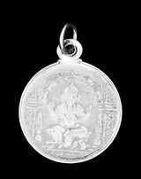Ayyappan Ganesha and Karttikeya Double Sided Silver Pendant