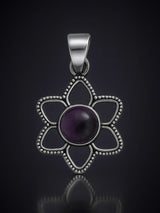 Faceted Gemstone Sterling Silver Pendant