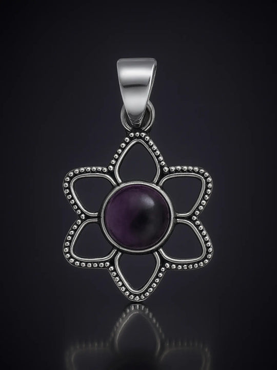 Faceted Gemstone Sterling Silver Pendant