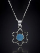 Faceted Gemstone Sterling Silver Pendant