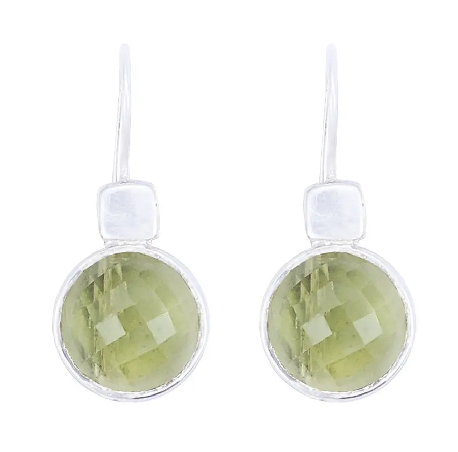 Faceted Yellow Topaz Sterling Silver Stud Earrings