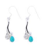 Turquoise Studded Sterling Silver Earrings