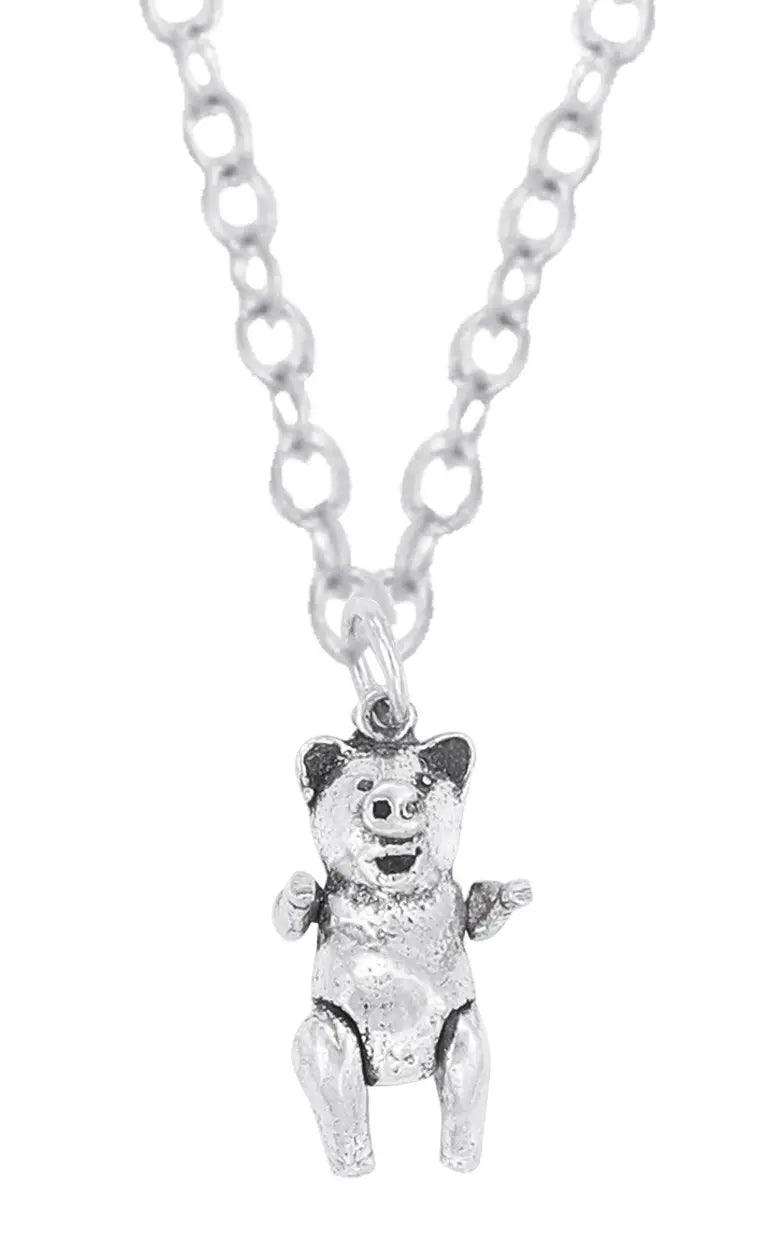 Sterling Silver Pig Charm Pendant