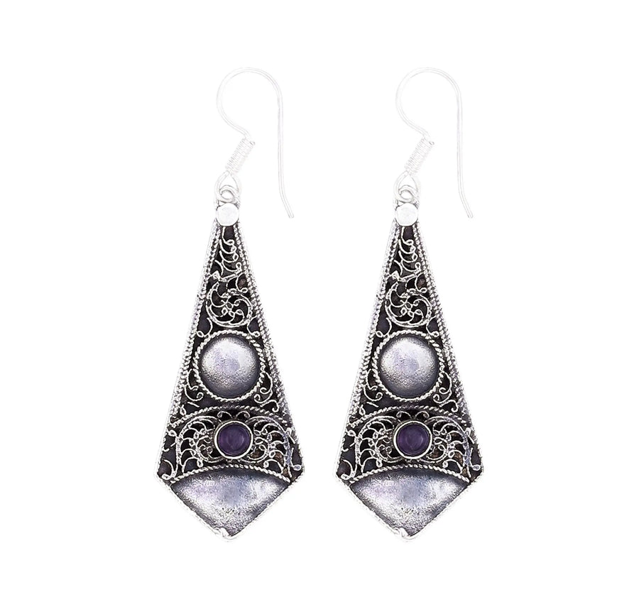 Amethyst Sterling Silver Stud Earrings