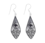 Smoky Quartz Gemstone Dangling Ethnic Earrings