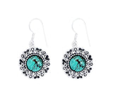 Turquoise and Heart Sterling Silver Dangle Earrings