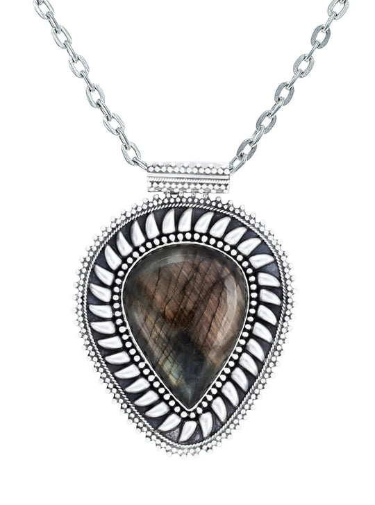 Labradorite Pan Motif Sterling Silver Pendant
