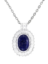 Oval Lapis Lazuli Sterling Silver Pendant