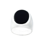 Black Onyx Oval Sterling Silver Ring
