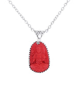 Padmapani Buddha Emerald and Pearl Sterling Silver Pendant