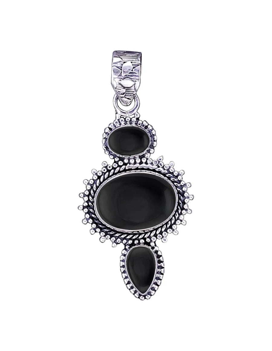Black Onyx Sterling Silver Pendant
