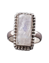 Rainbow Moonstone Sterling Silver Ring