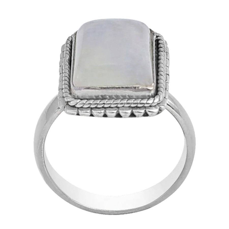 Rainbow Moonstone Sterling Silver Ring