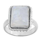 Rainbow Moonstone Sterling Silver Ring