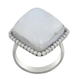 Rawa Work Rainbow Moonstone Sterling Silver Ring