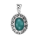 Black Onyx and Labradorite Sterling Silver Pendant