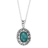 Black Onyx and Labradorite Sterling Silver Pendant