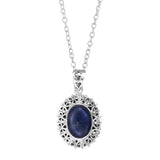 Black Onyx and Labradorite Sterling Silver Pendant