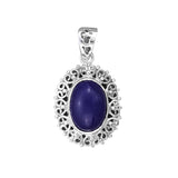 Black Onyx and Labradorite Sterling Silver Pendant