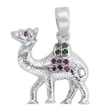 Ruby, Sapphire and Emerald Sterling Silver Pendant