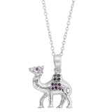 Ruby, Sapphire and Emerald Sterling Silver Pendant