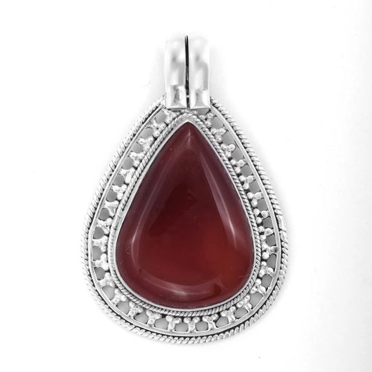 Carnelian, Lapis and Moonstone Sterling Silver Pendant